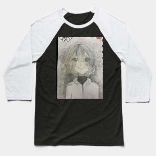 Hand-Drawn Anime Portrait Baseball T-Shirt